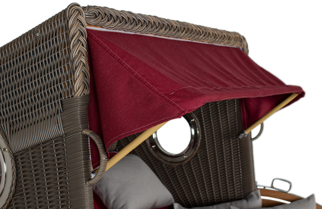 Strandkorb Horum XL Teak PE grey Dessin 594